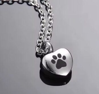 Engraved Paw Pet Urn Pendant